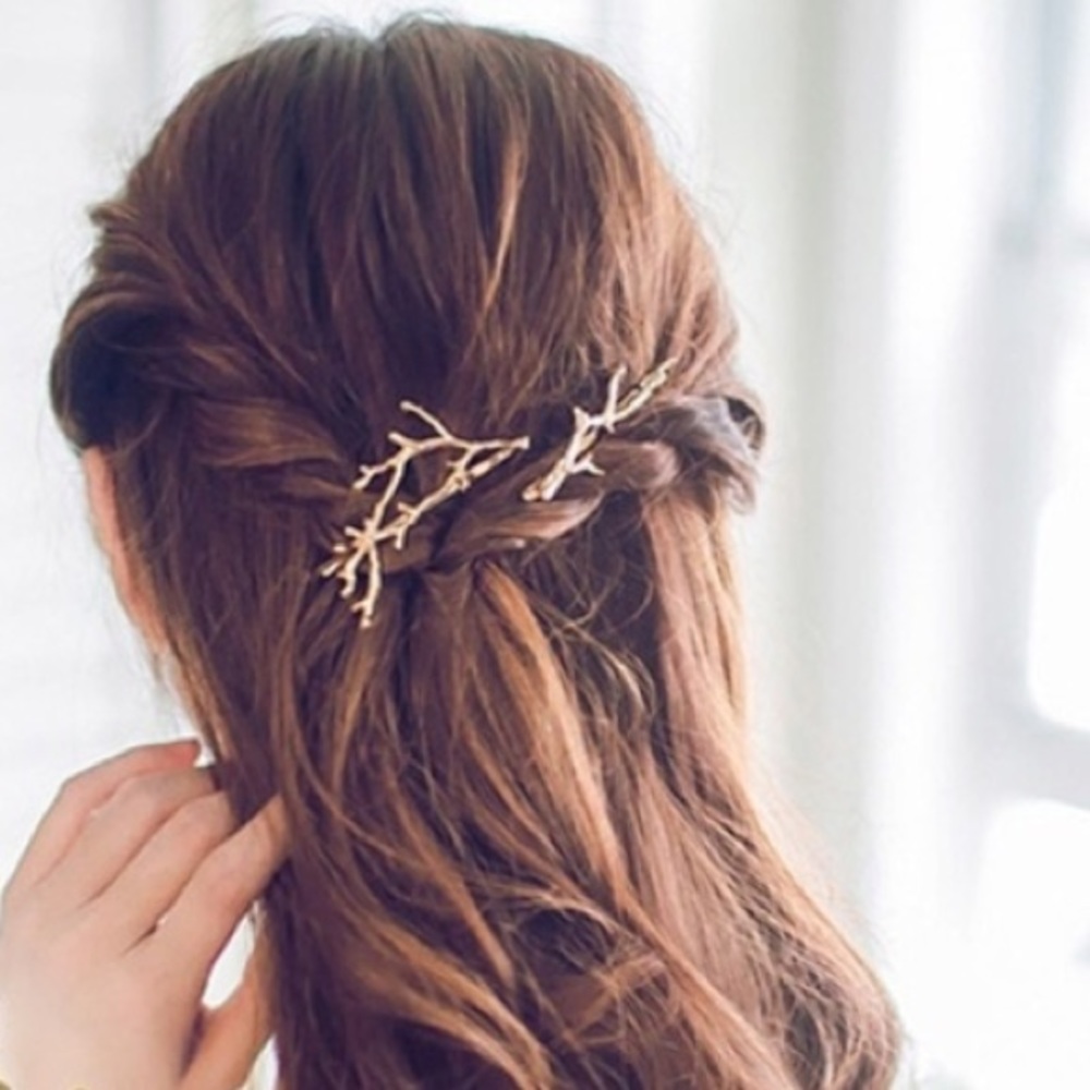 Silver color branch hair pin!